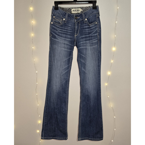 ARIAT Women's Real Allessandra Midrise Bootcut Blue Jeans 25 Regular Cowgirl - Picture 2 of 16